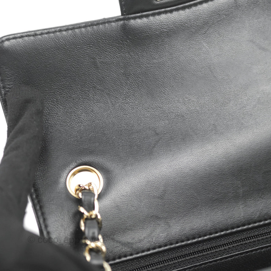 Chanel Chevron Mini Rectangular Flap Bag - Black Lambskin Leather with Gold Hardware | Luxury Crossbody Purse for Women, Perfect for Evening Parties & Date Nights
