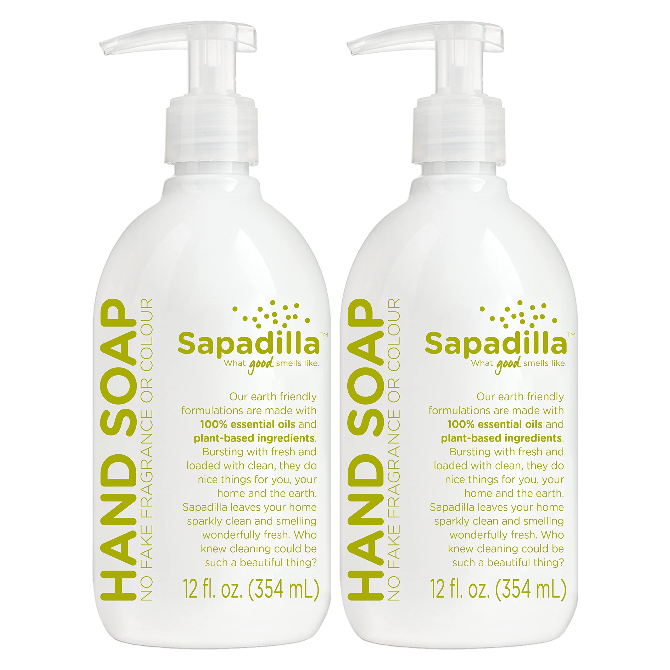Sapadilla Rosemary Peppermint Liquid Hand Soap - 100% Pure Essential Oil Blend, Moisturizing & Cleansing, Plant-Based Biodegradable Formula - 12oz (2 Pack) - Perfect for Home, Kitchen, Bathroom & Office Use