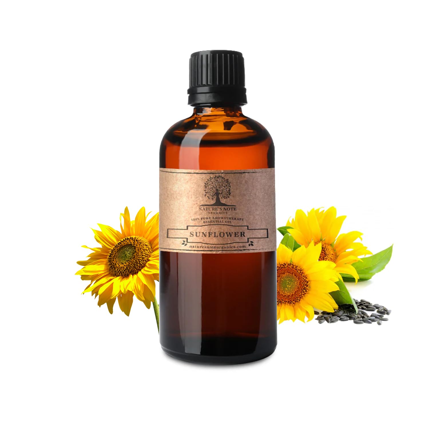 Nature's Note Organics 100% Pure Sunflower Essential Oil - 8 Fl Oz Aromatherapy Grade for Diffusers, Massage & Skin Care | USDA Certified Organic