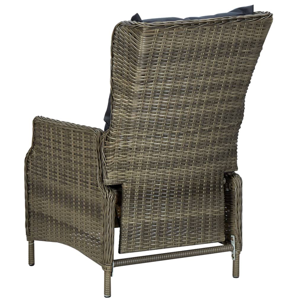 7-Piece Brown Poly Rattan Patio Furniture Set with Cushions - Outdoor Dining & Conversation Set for Garden, Backyard, Poolside - Perfect for Al Fresco Dining & Relaxing in Your Outdoor Living Space