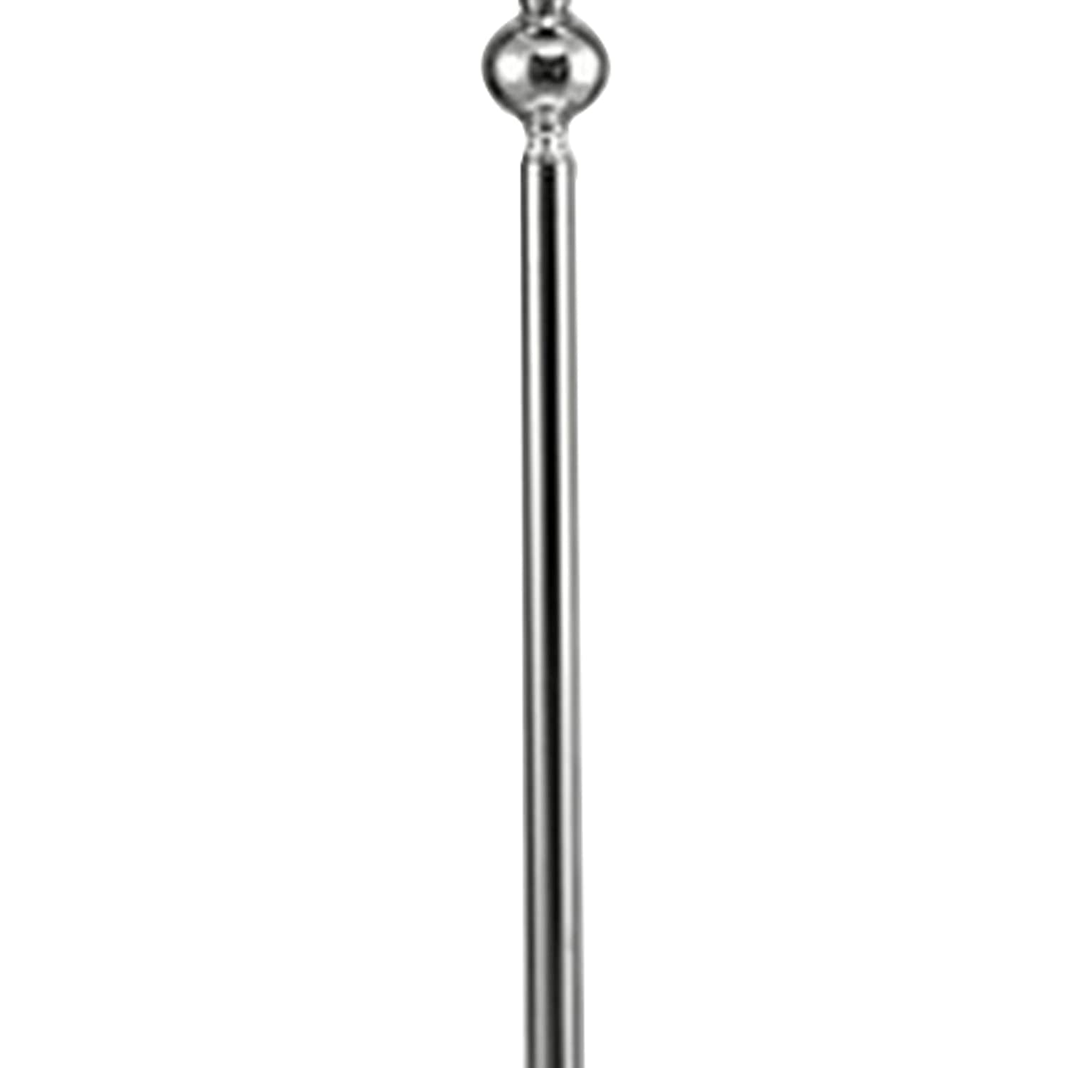 Benjara Modern White Floor Lamp with Metal Frame & Crystal Accents - Elegant Living Room Lighting for Bedroom, Office, or Reading Nook