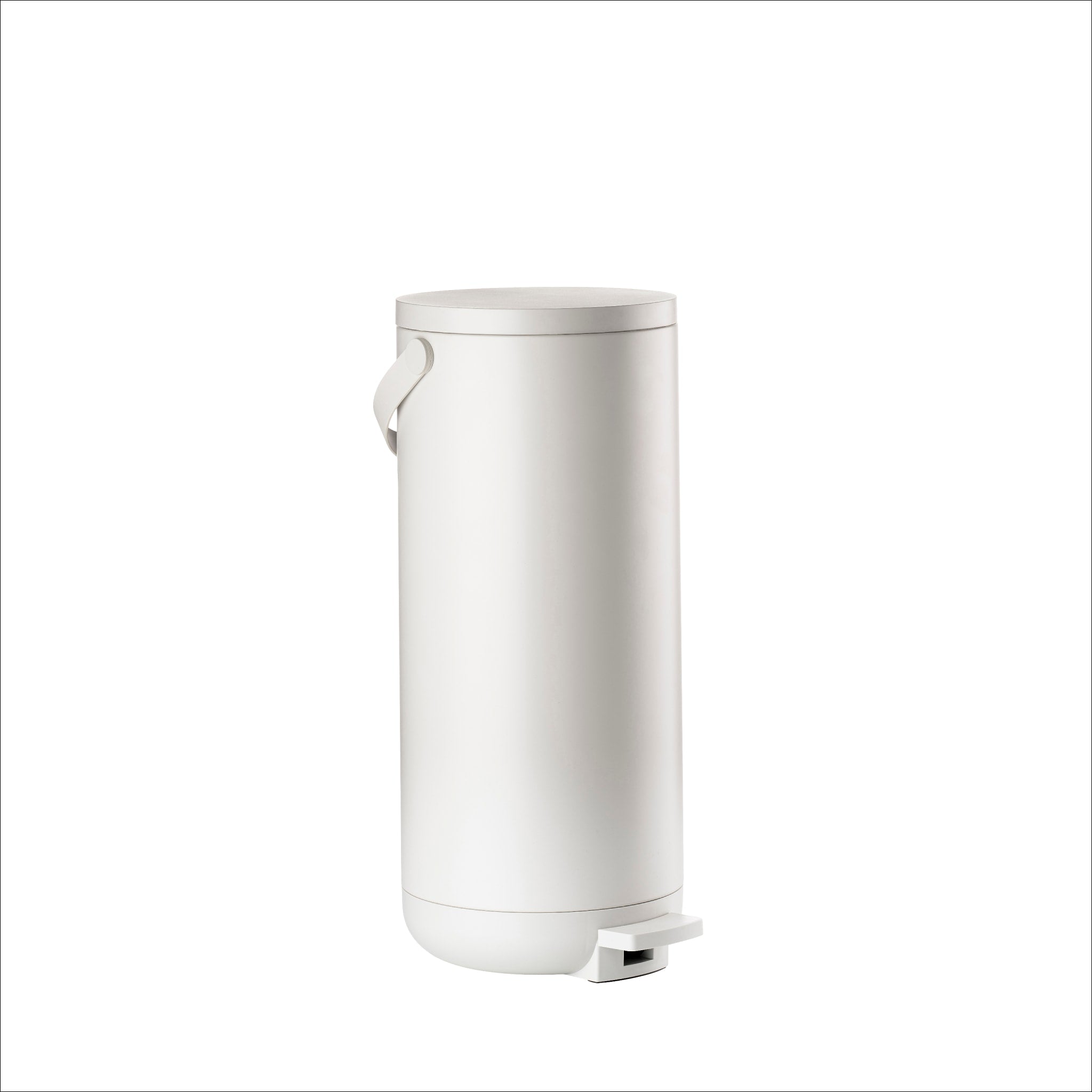 ZONE DENMARK 35L Circular Pedal Trash Can - 65cm Height, Warm Grey Kitchen Waste Bin for Home & Office Use