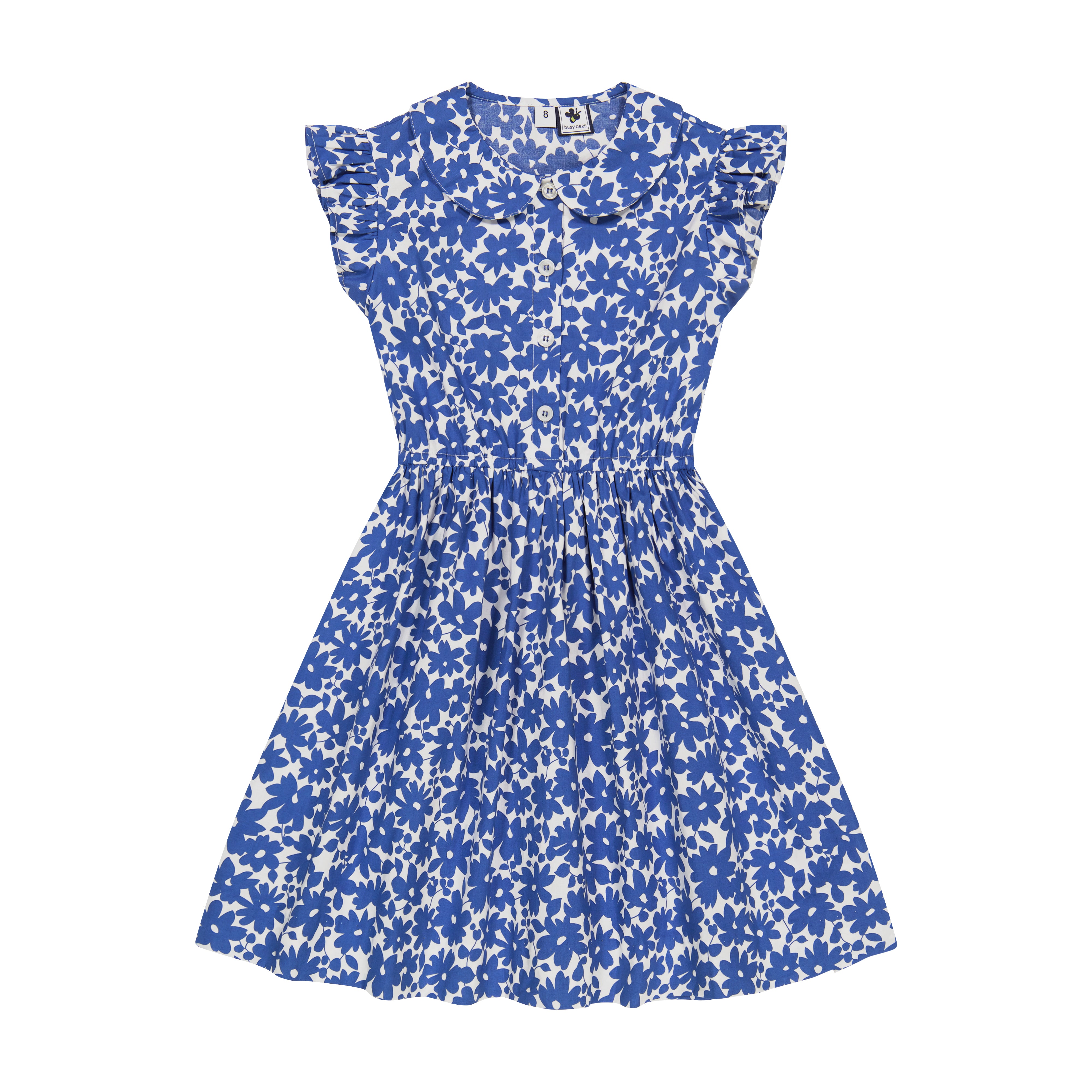 Juniper Button Front Dress in Blue Poppy - Stylish Floral Midi Dress for Women | Perfect for Casual Outings, Office Wear & Summer Parties