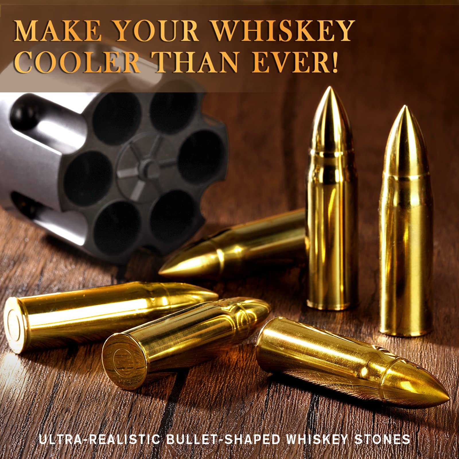 Whisky Stones Gift Set for Men - Non-Diluting Whiskey Chilling Rocks - Perfect for Dad, Husband, Birthday & Anniversary Gifts