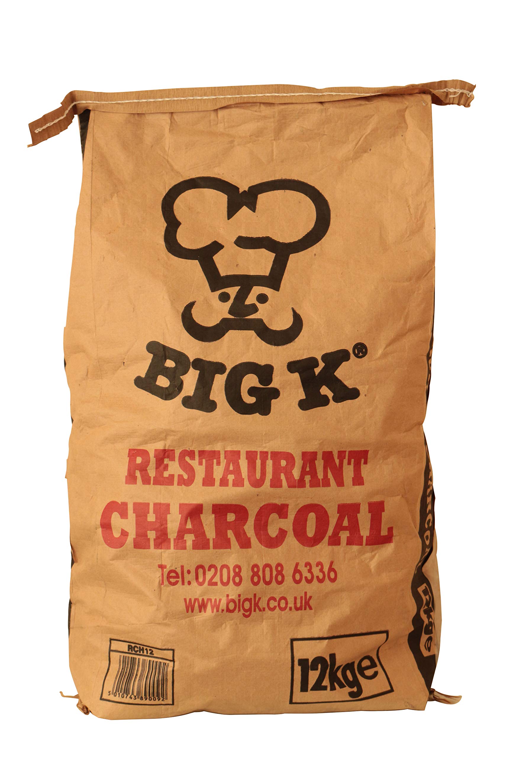 Big K Chilla-Grilla Restaurant Grade Lumpwood Charcoal - 12kg Bag for BBQ, Grilling & Outdoor Cooking | Premium Natural Hardwood Charcoal for Smokers, Kamado Grills & Backyard Barbecues
