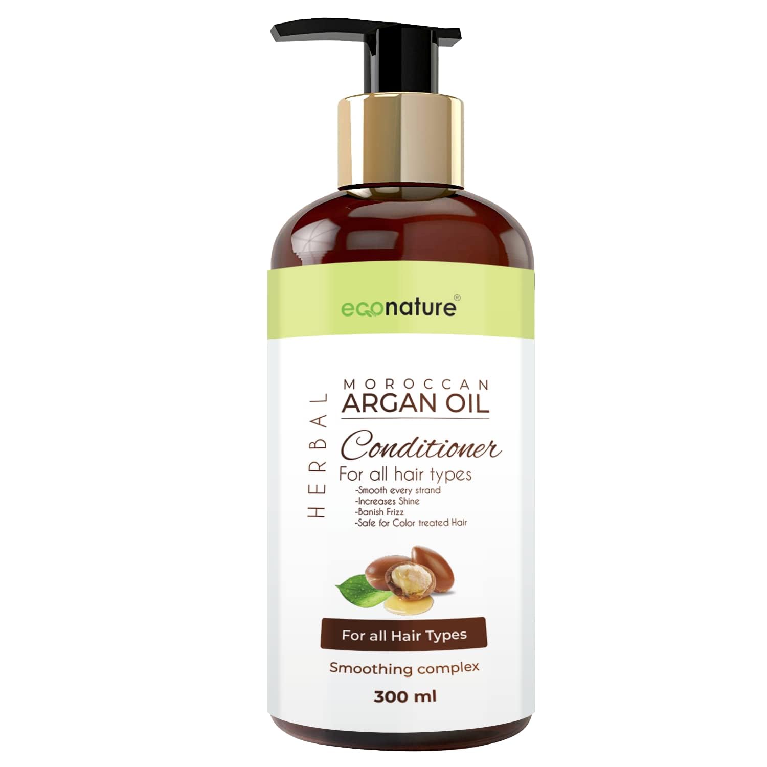Econature Pure Argan Oil Hair Conditioner 330ml - Deep Nourishing & Hydrating Treatment for Dry, Damaged Hair - Restores Shine & Softness for Silky Smooth Tresses - Perfect for Daily Hair Care & Salon-Quality Results at Home