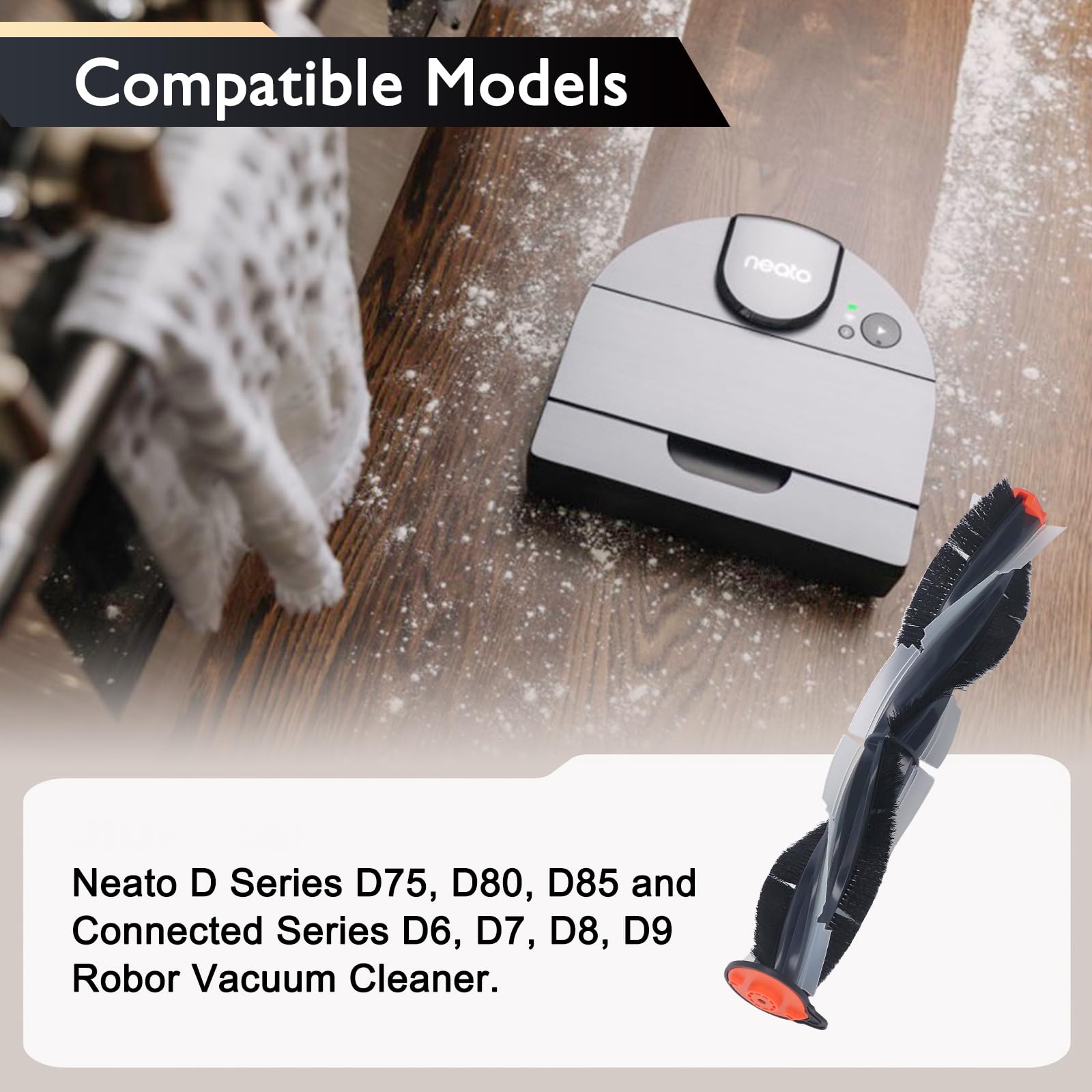 Neato Botvac D3 D4 D5 D6 D7 D75 D80 D85 Replacement Parts Kit - 1 Main Brush, 3 HEPA Filters, 6 Side Brushes - Compatible with Robot Vacuum Cleaner Accessories - Perfect for Home Cleaning & Maintenance
