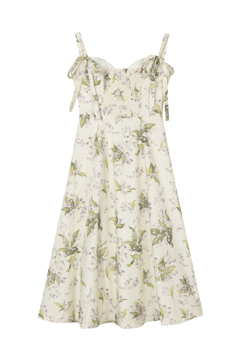 Kirsten Dress - Cream Floral Print Summer Dress for Women | Perfect for Beach Vacations, Garden Parties & Date Nights