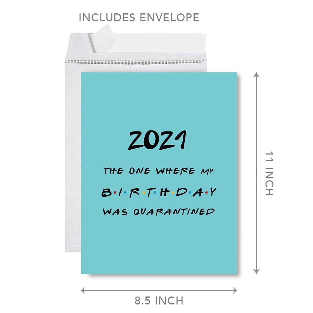 Happy Birthday Jumbo Card - 8.5 x 11 Inch Funny Greeting Card for Him or Her - The One Where My Birthday Was - Social Distance Birthday Card - 1 Pack - Perfect for Virtual Celebrations & Long-Distance Wishes