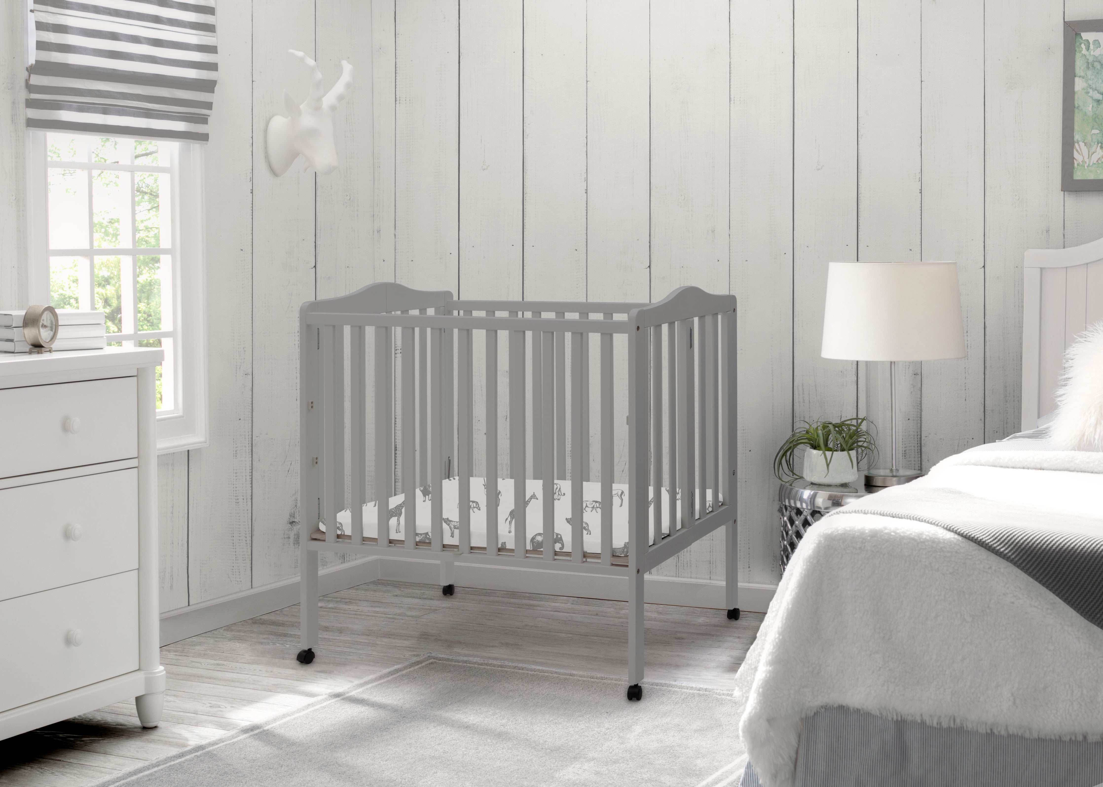 Portable Folding Mini Baby Crib with 1.5 Inch Mattress - Lightweight Travel Crib for Home, Nursery & On-The-Go