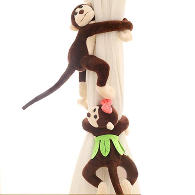 QQtangYA Curtain Tieback Hooks - Adjustable Buckle Fastener Monkey Clamp (1 Pair) for Window Treatments, Home Decor & Winter Insulation - Brown/Coffee - Perfect for Living Room, Bedroom & Dorm Windows