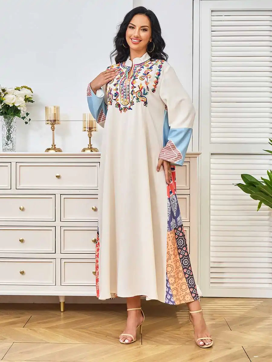 Elegant Embroidery Eid Caftan Dress for Women - Traditional Moroccan Kaftan #24333 - Perfect for Eid Celebrations, Weddings & Special Occasions