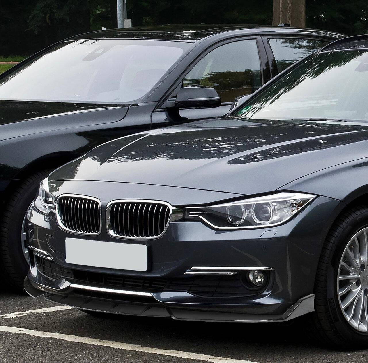 Glossy Black 3PC Front Bumper Lip for 2016-2019 BMW 3 Series F30/F35 Non-M Models - CS Style Aero Upgrade for Enhanced Sporty Look & Street Performance