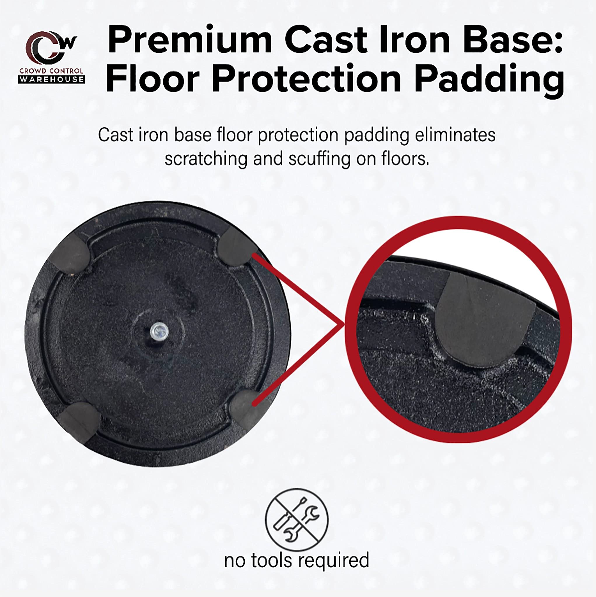 Montour Line MI650 Set of 2 Retractable Belt Barrier Stanchions with Cast Iron Base - 16ft Black Belt, Black Powder Coated Steel Post for Crowd Control, Queue Management - Perfect for Events, Retail Stores, and Public Spaces