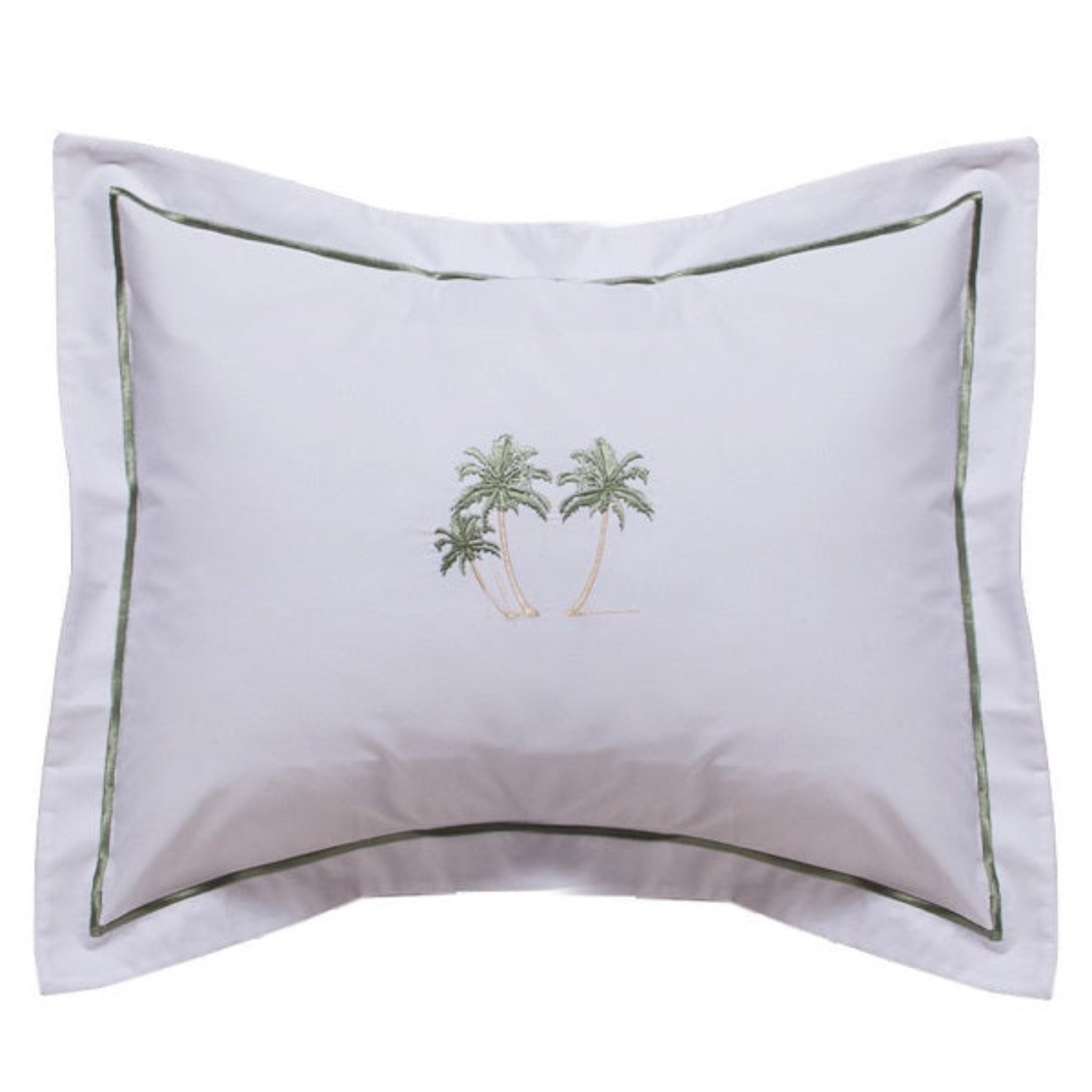Luxury Boudoir Pillow Cover - Tropical Three Palm Trees Green Design for Bedroom Decor | Perfect for Home, Living Room, and Boho Style Interior
