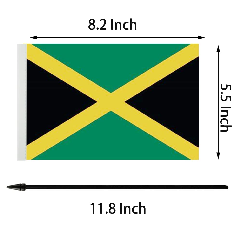 Miniature USA & Jamaica Friendship Table Flags Set - American and Jamaican Desk Flags for Office, Home Decor, Room Display - Perfect for International Events, Cultural Celebrations, and Diplomatic Gifts