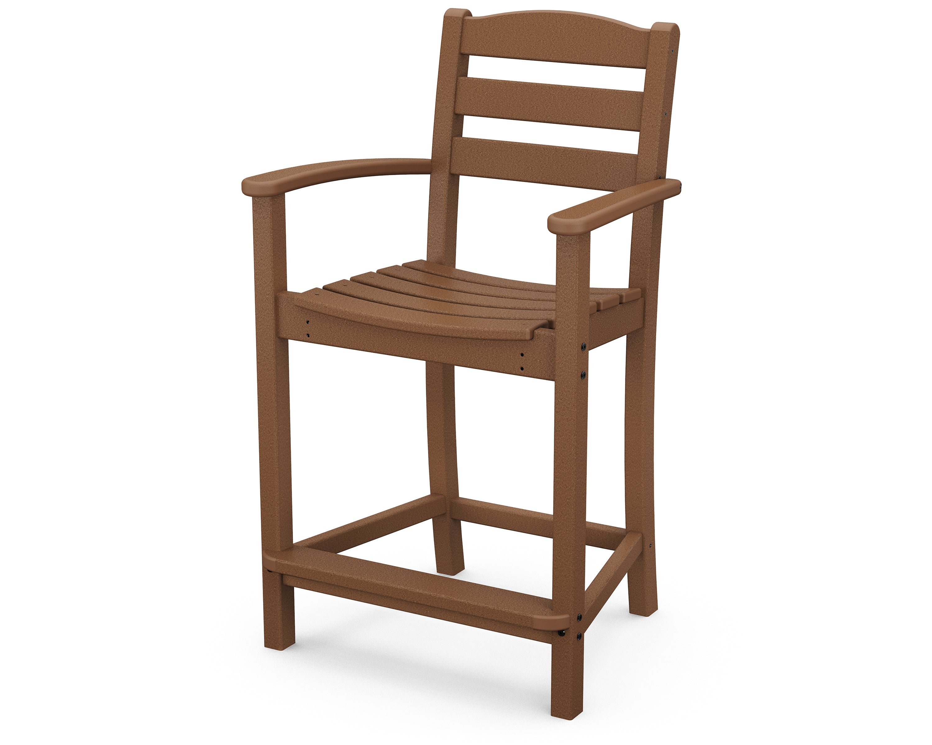 POLYWOOD La Casa Cafe Counter Arm Chair - Durable Outdoor Bar Stool for Patio, Kitchen, and Restaurant Use - Weather-Resistant & Comfortable Seating Solution