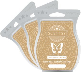 Scentsy Vanilla Bean Buttercream Wax Melts - 3.2 Oz Bar (Pack of 3) | Wickless Candle Tart Warmer for Home, Office & Relaxation | Premium Scented Wax by Scentsy Fragrance