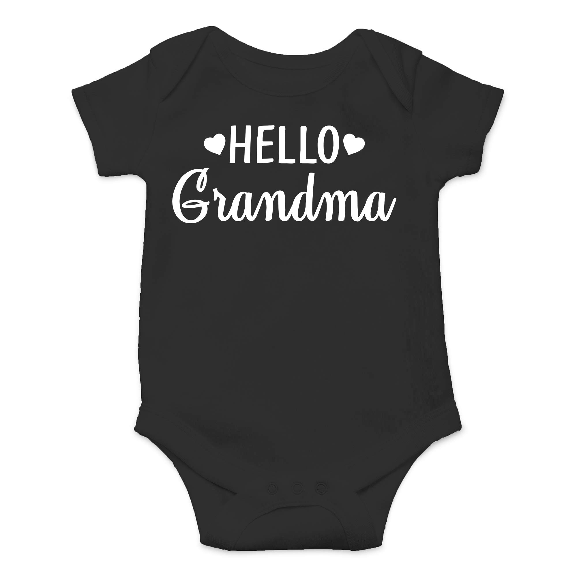 Funny Hello Grandma Baby Bodysuit Outfits for Newborns - Cute Unisex Infant Onesies for Boys & Girls - Perfect for Family Photos, Grandparent Visits & Special Occasions