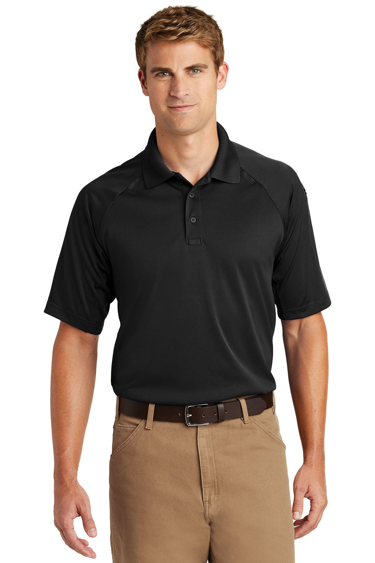 CornerStone Men's Tall Select Tactical Polo Shirt - Moisture Wicking, Quick Dry, UPF 50+ Sun Protection - Perfect for Outdoor Work, Hiking & Tactical Operations (Black)