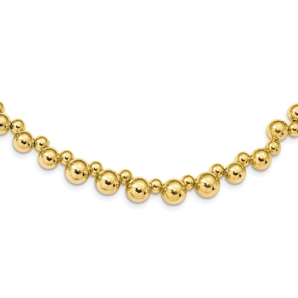 Sterling Silver Gold-Plated Beaded Chain Necklace with 2-inch Extension - Elegant Layering Jewelry for Women, Perfect for Everyday Wear & Special Occasions