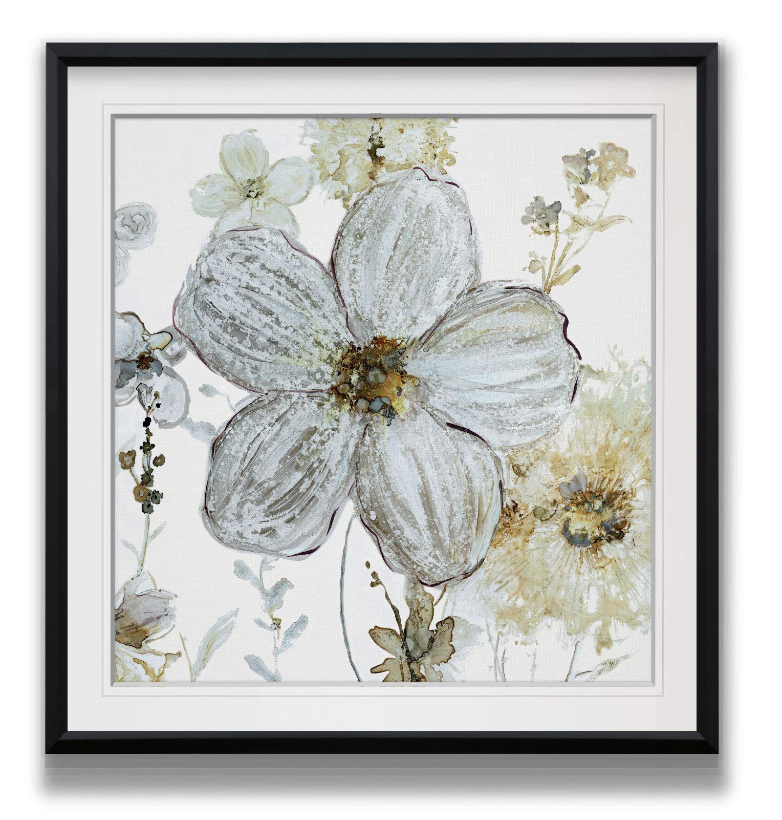 Renditions Gallery Garden Glitter II Framed Floral Abstract Art - Bohemian Giclee Print Landscape Painting for Home & Office Wall Decor | Perfect for Living Room, Bedroom, or Boho Chic Interior Design