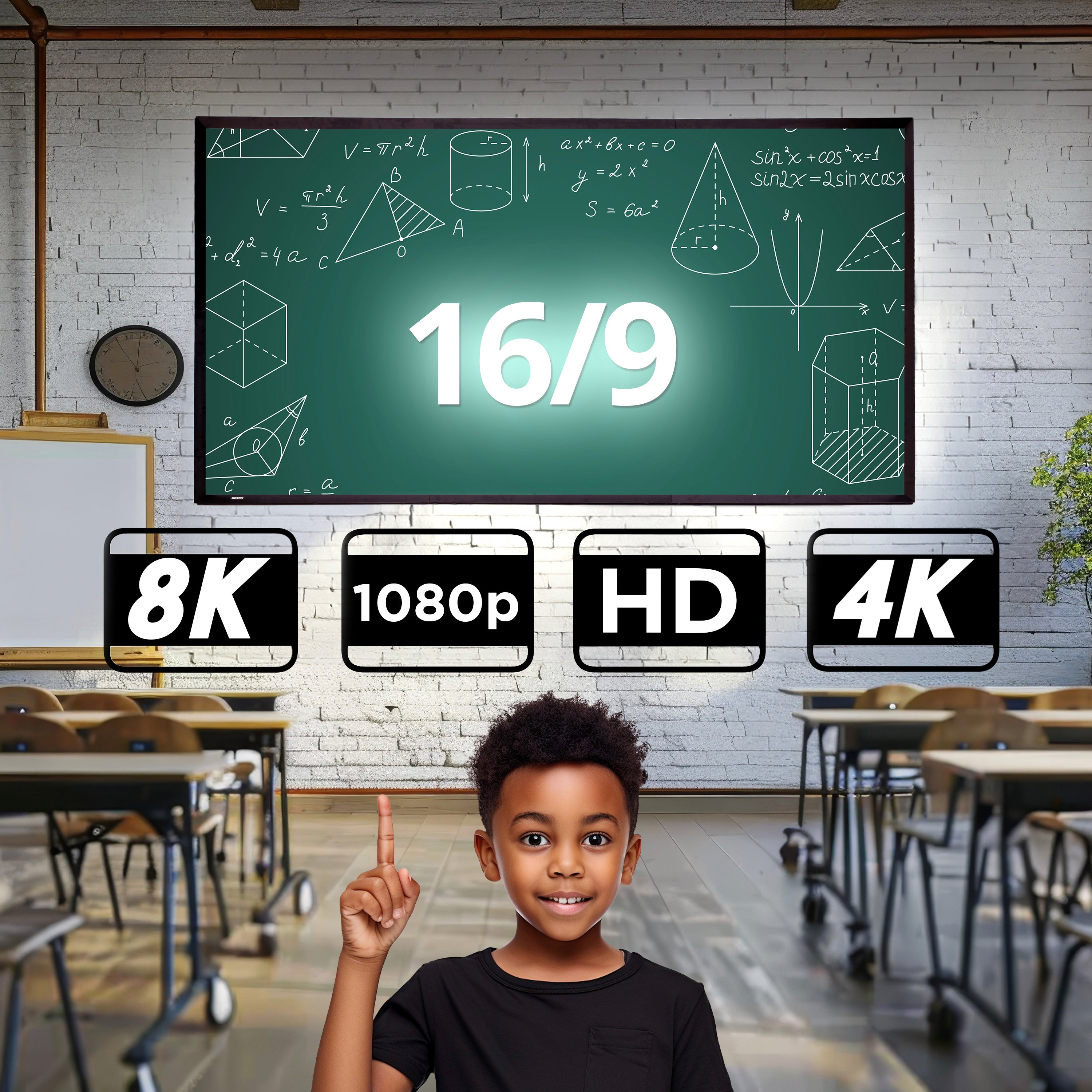 Duronic SFPS80 80-Inch Portable Projector Screen - 16:9 Aspect Ratio, Wall Mountable & Tripod Stand, 4K HD Projection Screen for Home Theater, Outdoor Movies & Business Presentations | Perfect for Home Cinema, Backyard Movie Nights, Office Meetings & Classroom Use