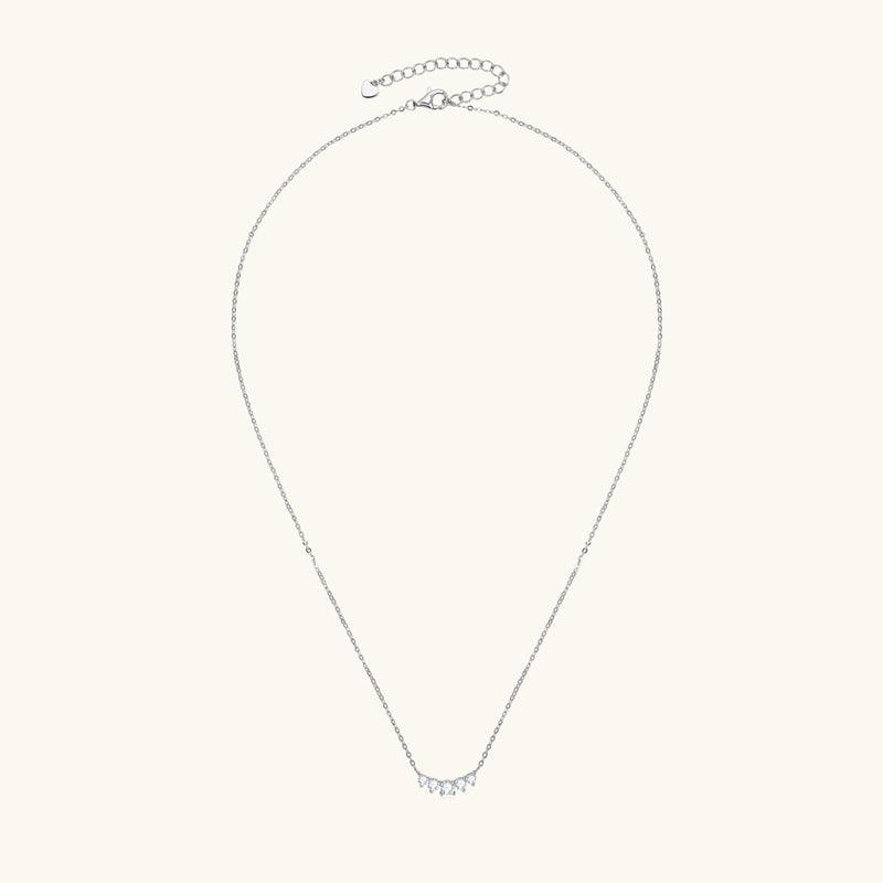 Sweet Smile Premium Moissanite Pendant Necklace for Women - 925 Sterling Silver Dainty Jewelry Gift for Anniversary, Valentine's Day & Special Occasions