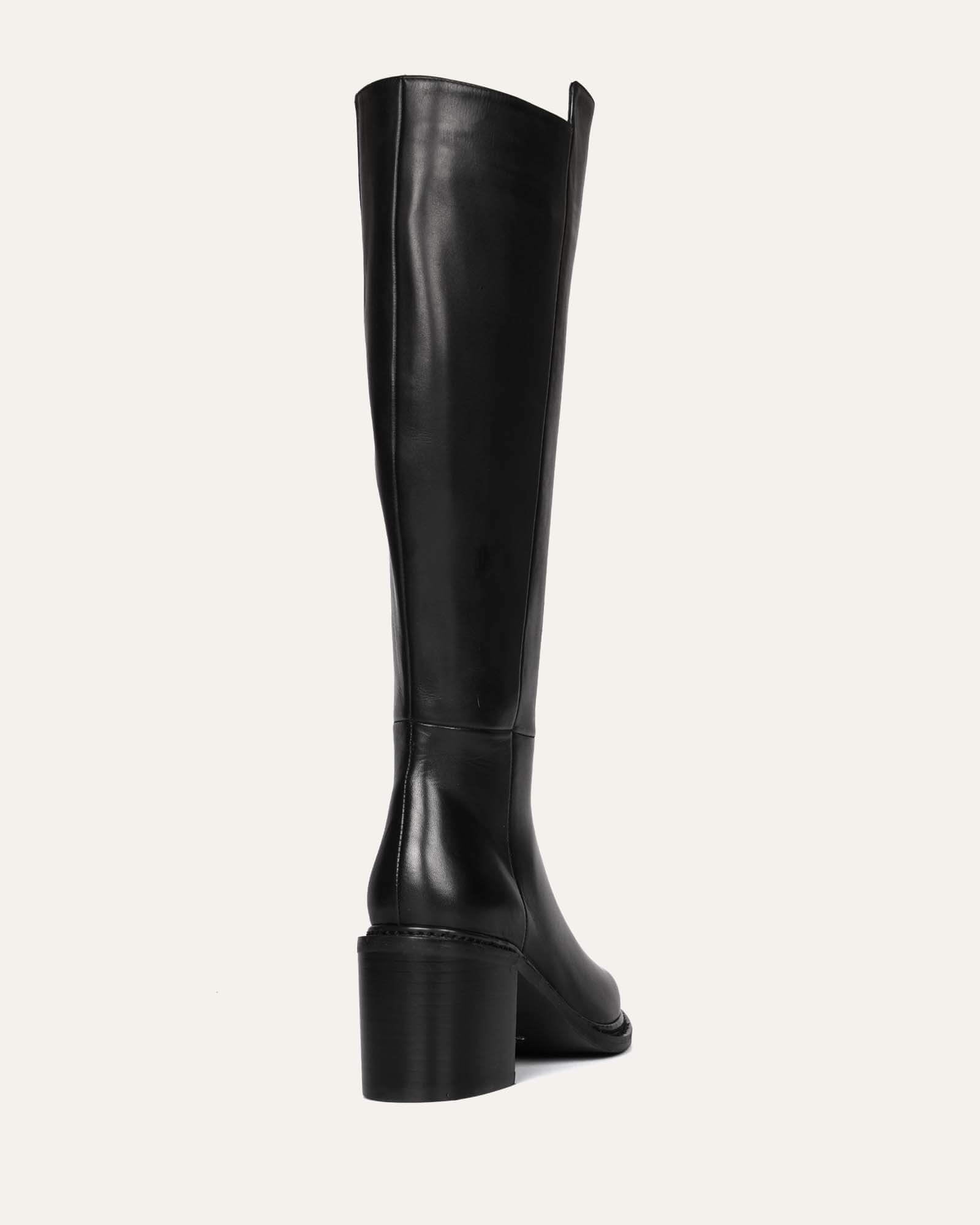 Anissa Knee High Boots for Women - Black Genuine Leather Boots - Stylish & Comfortable for Fall, Winter & Casual Outfits