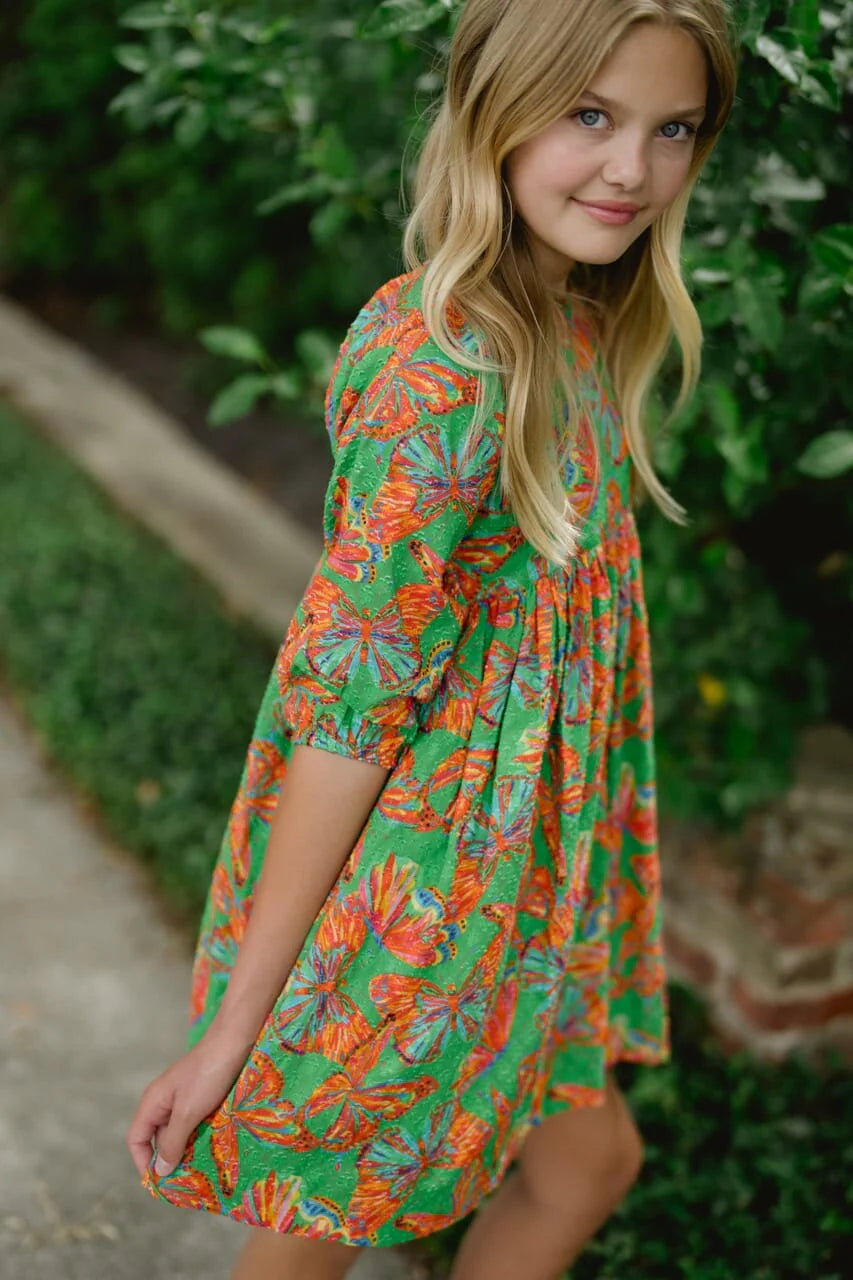 Briton Court Isabella Dobby Butterfly Dress - Elegant Floral Summer Dress for Women | Perfect for Weddings, Garden Parties & Special Occasions