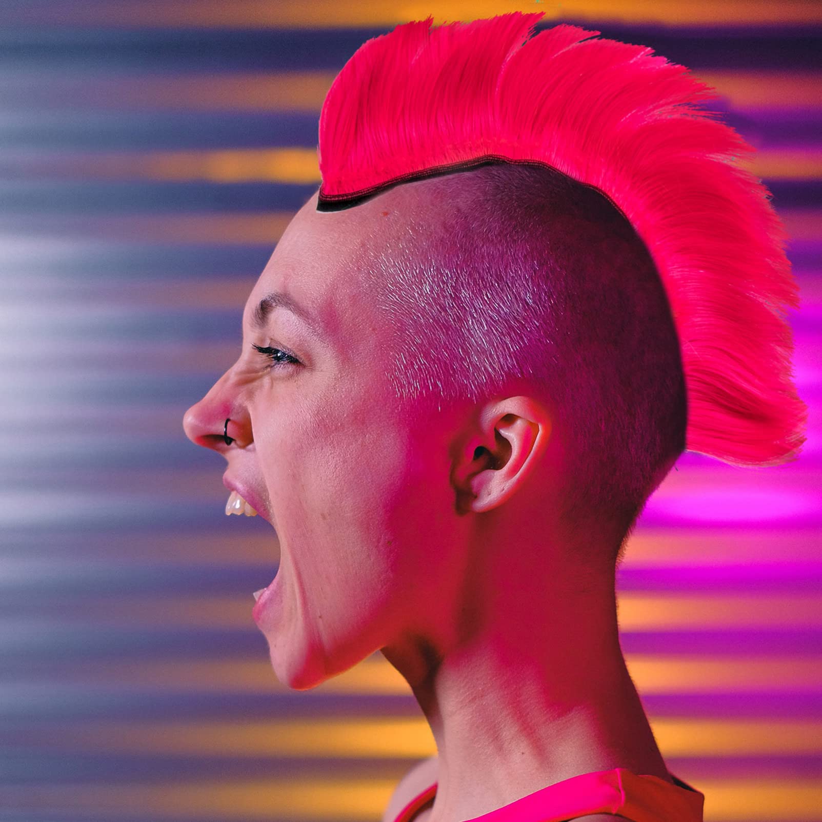Rainbow Mohawk Wig for Cosplay & Mardi Gras - Party & Bike Helmet Accessory