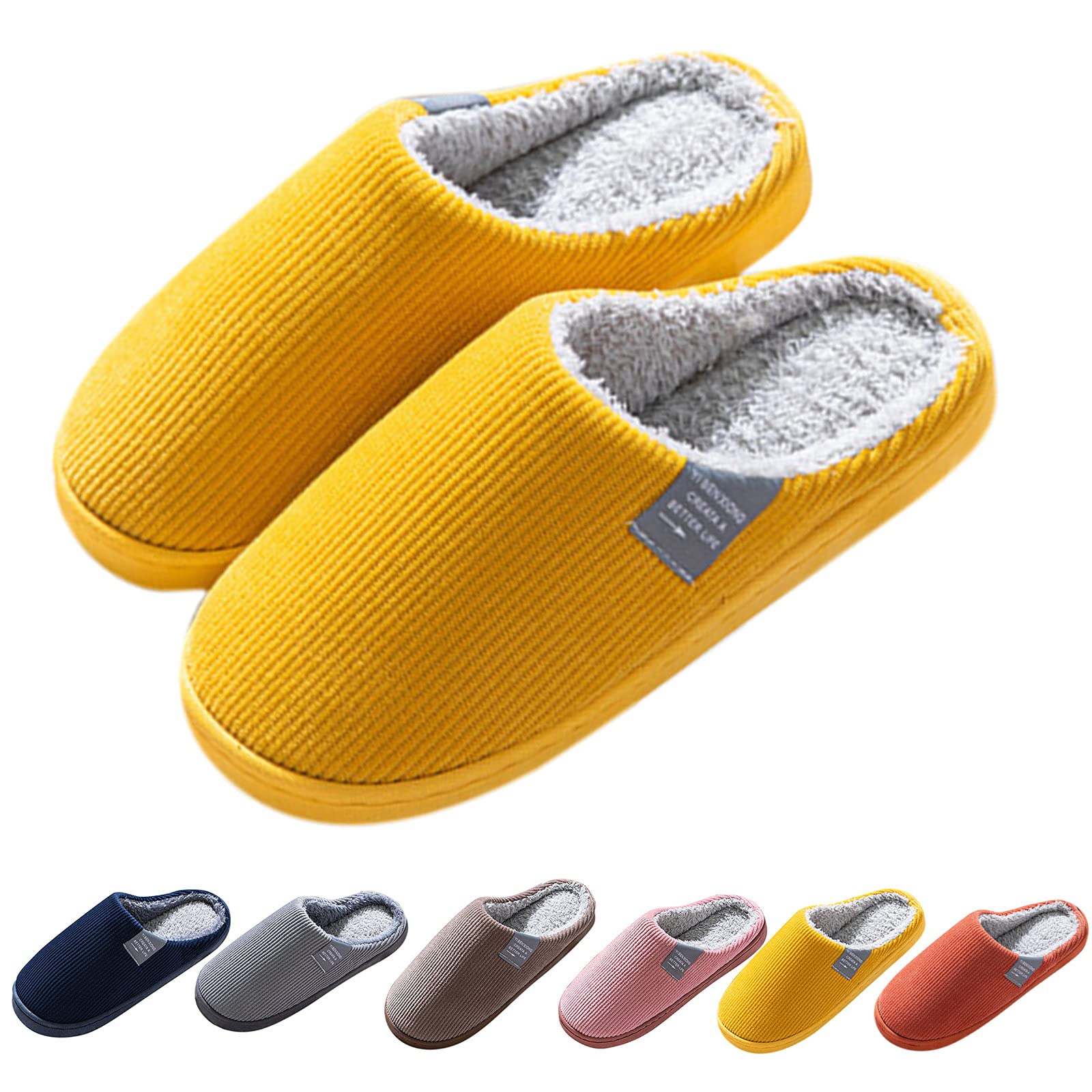 Cozy Plush House Slippers for Women & Men - Warm Soft Indoor/Outdoor Flip Flop Sandals - Perfect for Home, Lounge & Backyard Relaxation