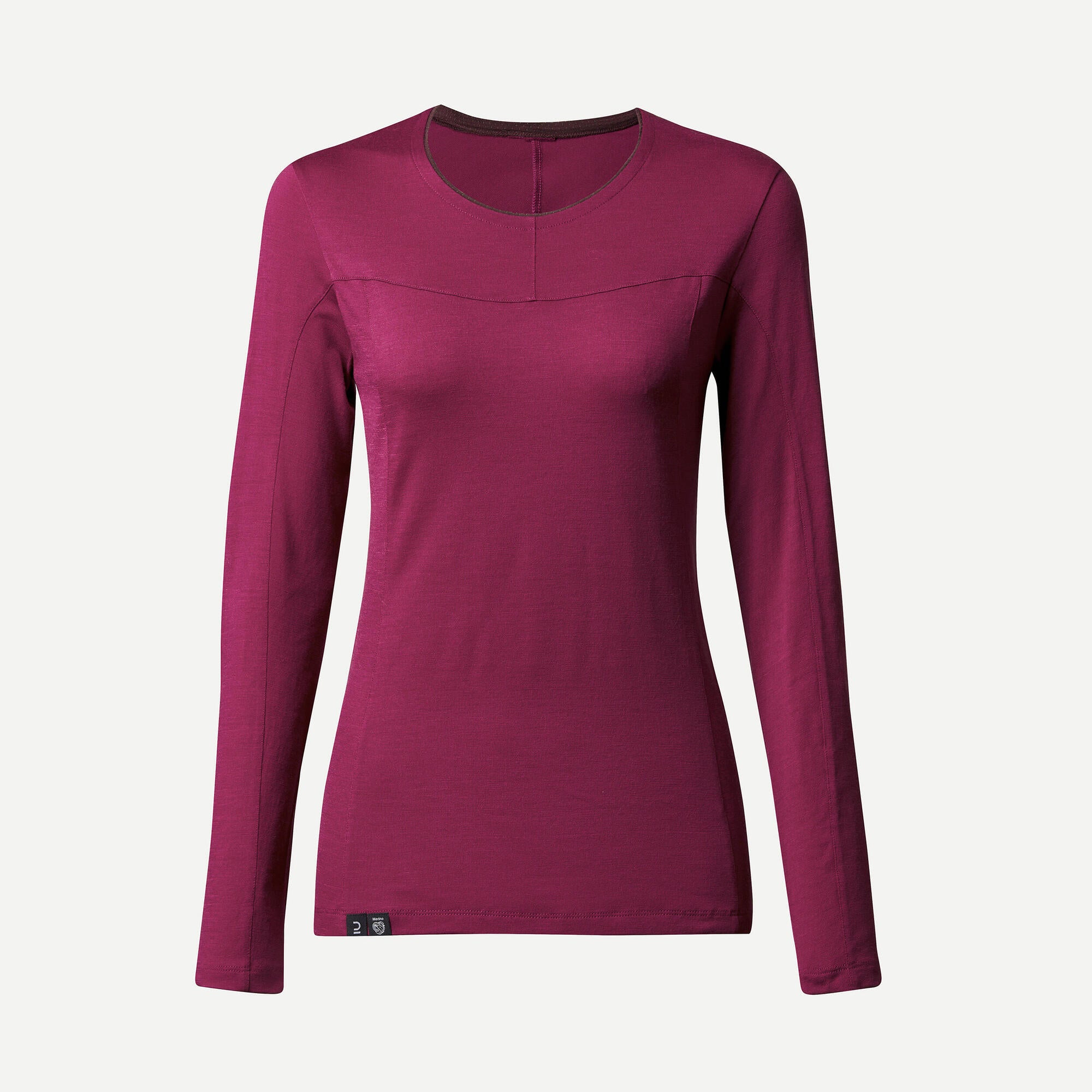 Forclaz Women's MT500 Long Sleeve Merino Wool T-Shirt - Burgundy Red | Hiking, Camping & Outdoor Activities Base Layer