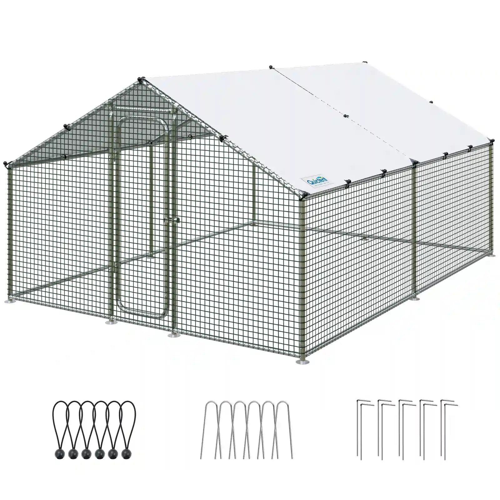 Large Metal Chicken Coop Run - Durable Outdoor Poultry Pen for Hens & Roosters - Perfect for Backyard Farming & Free Range Chicken Keeping