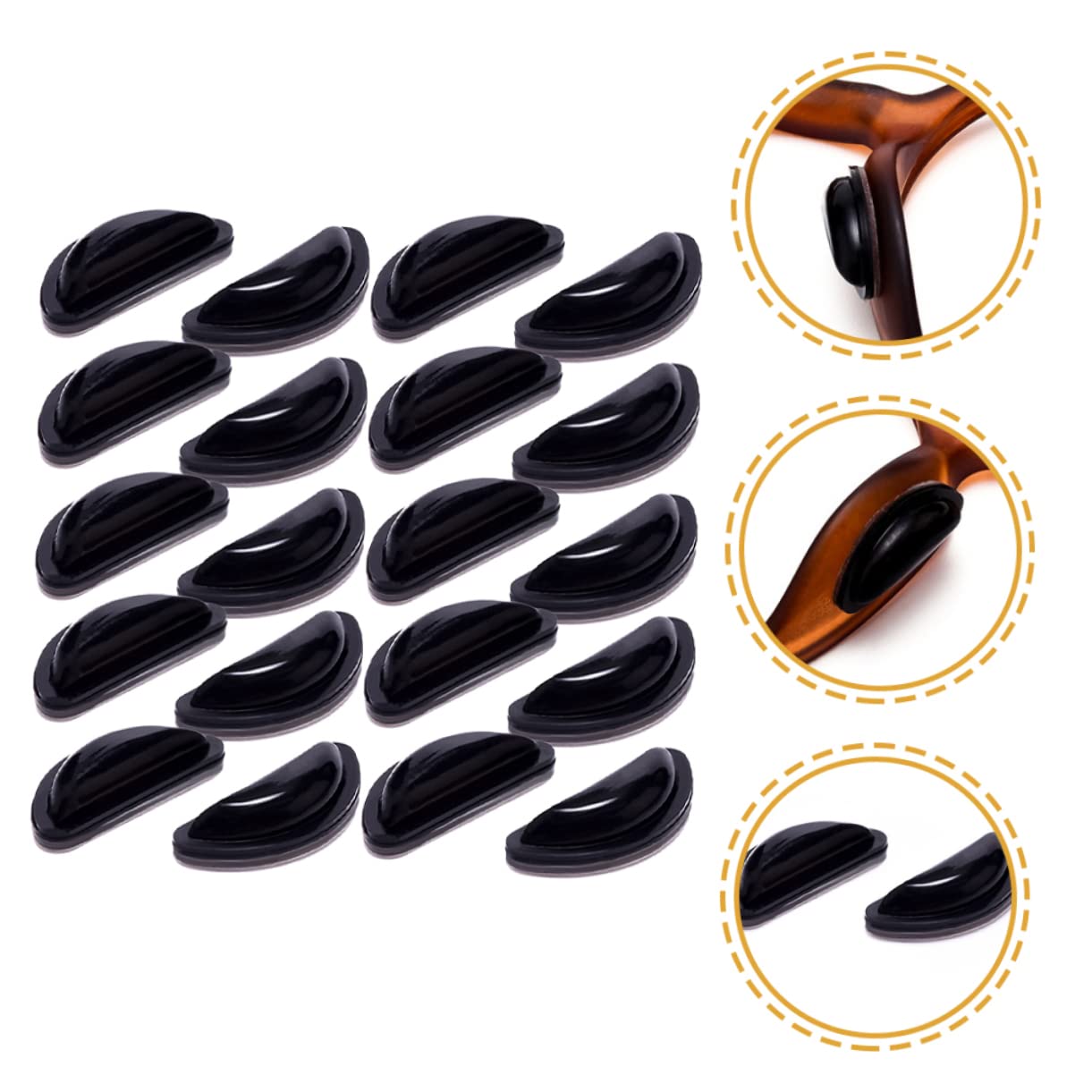 HAPINARY 10 Pairs Non-Slip Silicone Nose Pads for Glasses & Sunglasses - Comfortable Nose Cushions with Plastic Frame Repair Kit - Perfect for Reading, Driving, and Outdoor Activities