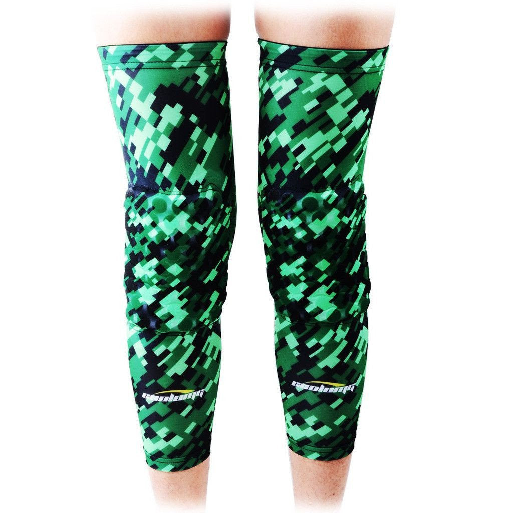 Best Camo Green & Black Knee Pads Sleeves (2-Pack) - Durable Protection for Outdoor Work, Sports & DIY Projects