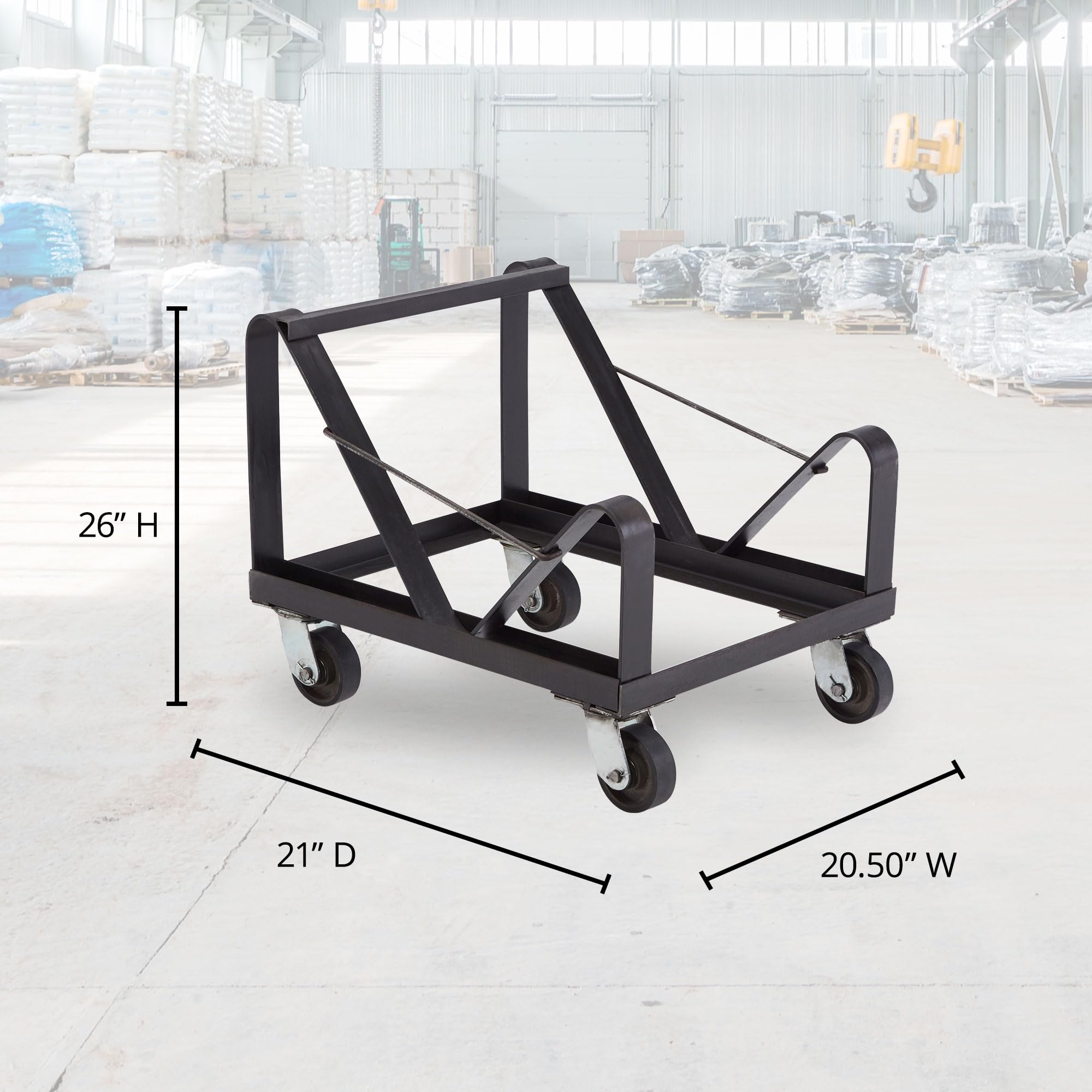 National Public Seating Powder Coated Steel Dolly for 8500 Chair - Heavy Duty Chair Transport Cart with 4 Swivel Casters - Perfect for School, Church, and Event Venue Chair Moving
