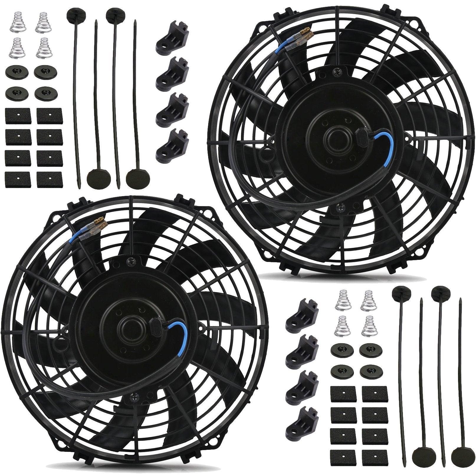 90W Dual 9-Inch Electric Cooling Fans for Engine & Transmission Oil - High Performance Reversible Radiator Cooling System - Perfect for Trucks, SUVs & Off-Road Vehicles
