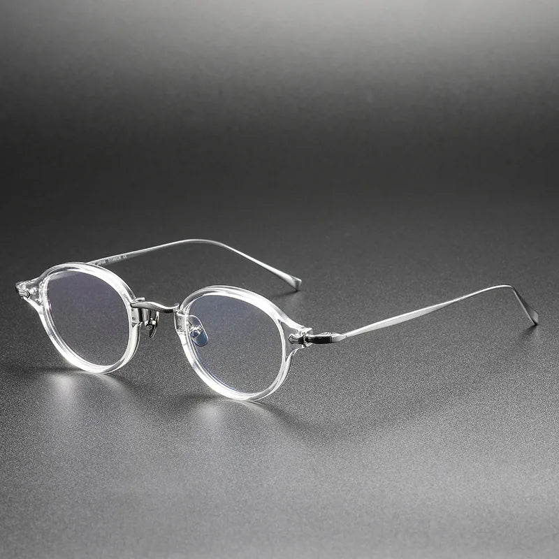 Stylish Unisex Black Titanium Acetate Eyeglasses - Oval Round Full Rim Frame 34182 | Perfect for Work, Reading & Fashion Accessories