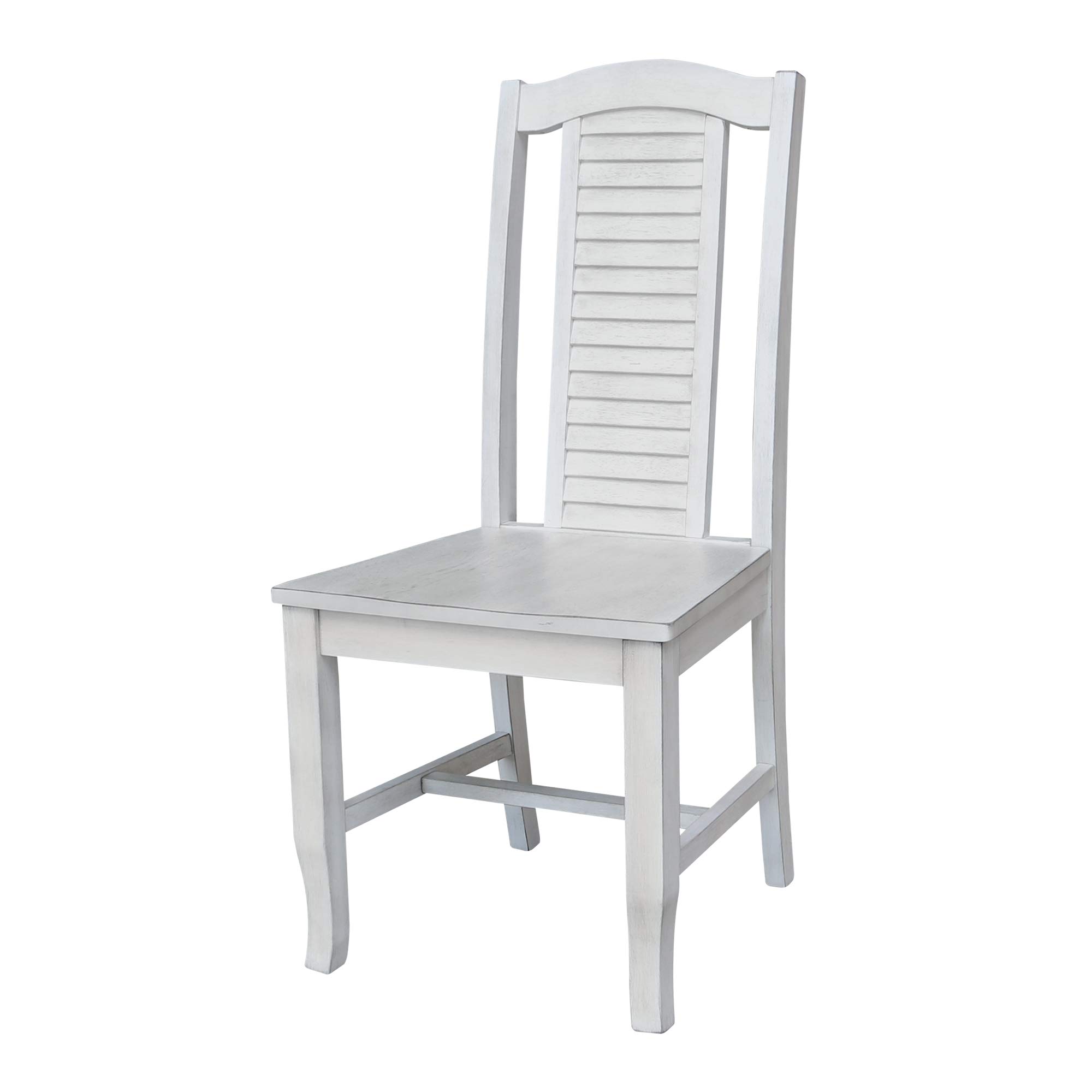 International Concepts Seaside Chairs Set of 2 - Antique Chalk Finish Outdoor Patio Furniture for Beach, Poolside, and Backyard Relaxation
