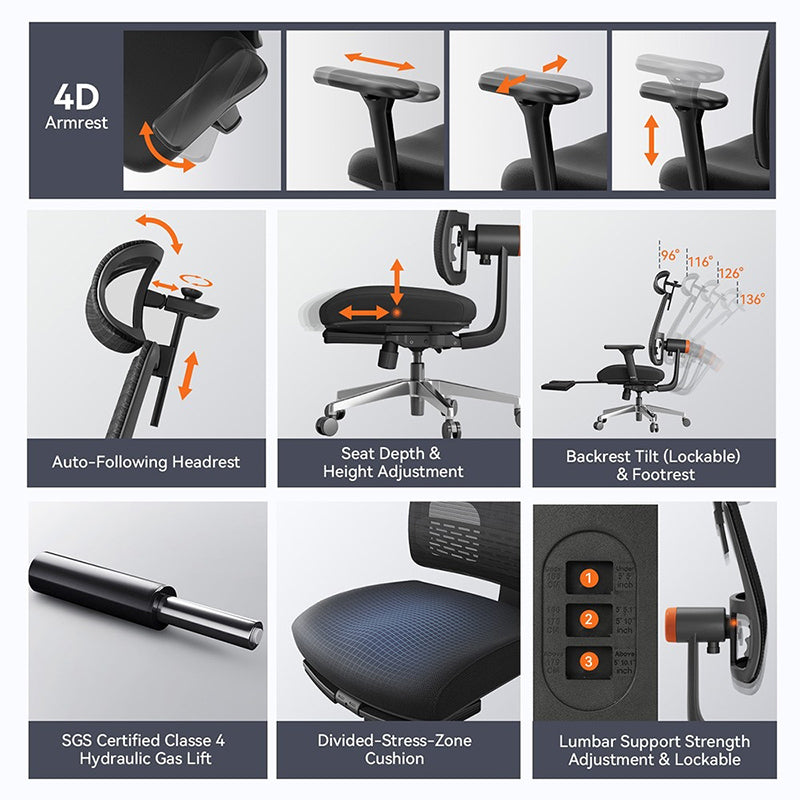 NEWTRAL Magic H BPro Ergonomic Office Chair with Auto-Adjusting Lumbar Support - Perfect for Home Office, Gaming & Workspace Comfort