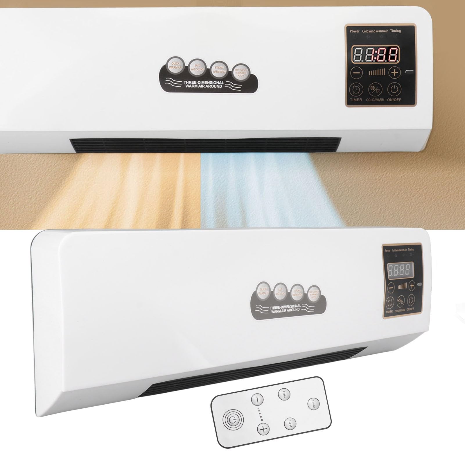 Portable Mini Air Conditioner - Wall Mounted Cooling & Heating AC Unit with Remote Control - Perfect for Bedroom, Living Room, Office | Compact, Energy Efficient & Quiet Cooling Solution for Small Spaces