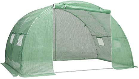 vidaXL Portable Walk-in Tunnel Greenhouse with Side Windows & Door - 86.1 ft² Large Gardening Plant Hot House for Wind & Rain Protection | Perfect for Home Gardens, Backyard Plant Protection & Seasonal Vegetable Growing