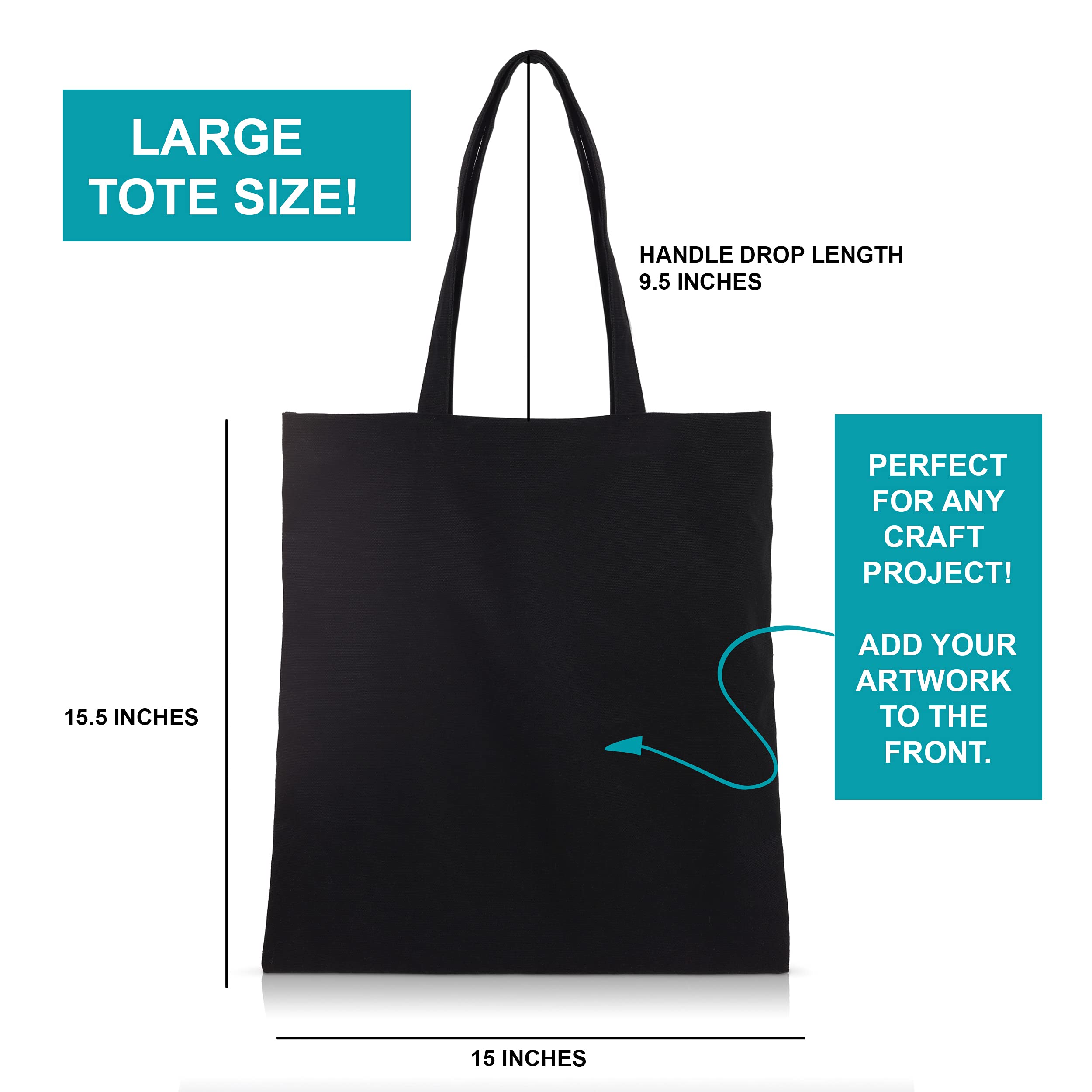 Eco-Friendly Cotton Canvas Tote Bags - Reusable Grocery & Shopping Bags for Women, Gift Bags, DIY Customizable Tote - Perfect for Grocery Shopping, Beach Trips & Daily Use