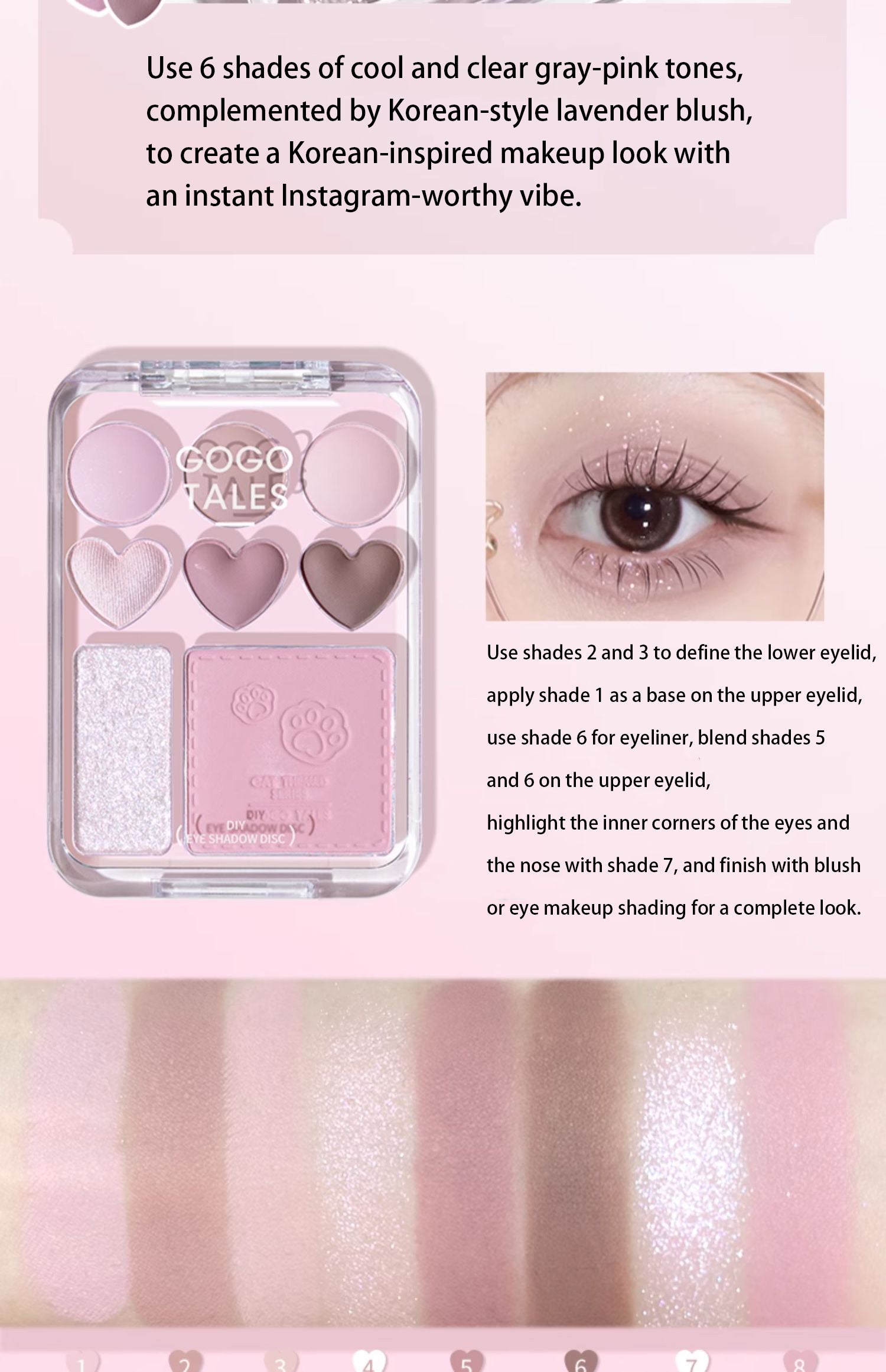 GOGOTALES Sweetheart Blush & Eyeshadow Palette - 12 Color Matte & Shimmer Makeup Set for Day & Night Looks | Perfect for Date Night, Party & Special Occasions