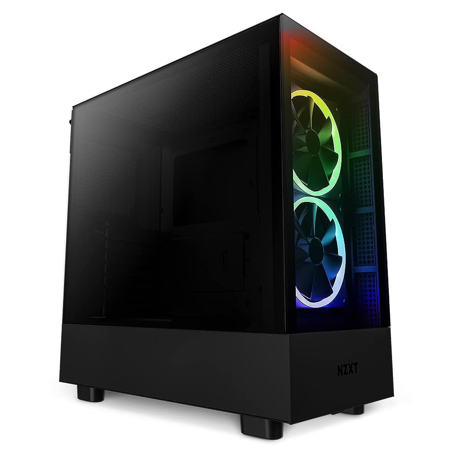 NZXT H5 Elite Compact ATX Mid-Tower PC Gaming Case - Tempered Glass Panels, RGB Lighting & 2x140mm Fans | Perfect for Gaming Rigs & Streaming Setups | Black (CC-H51EB-01)