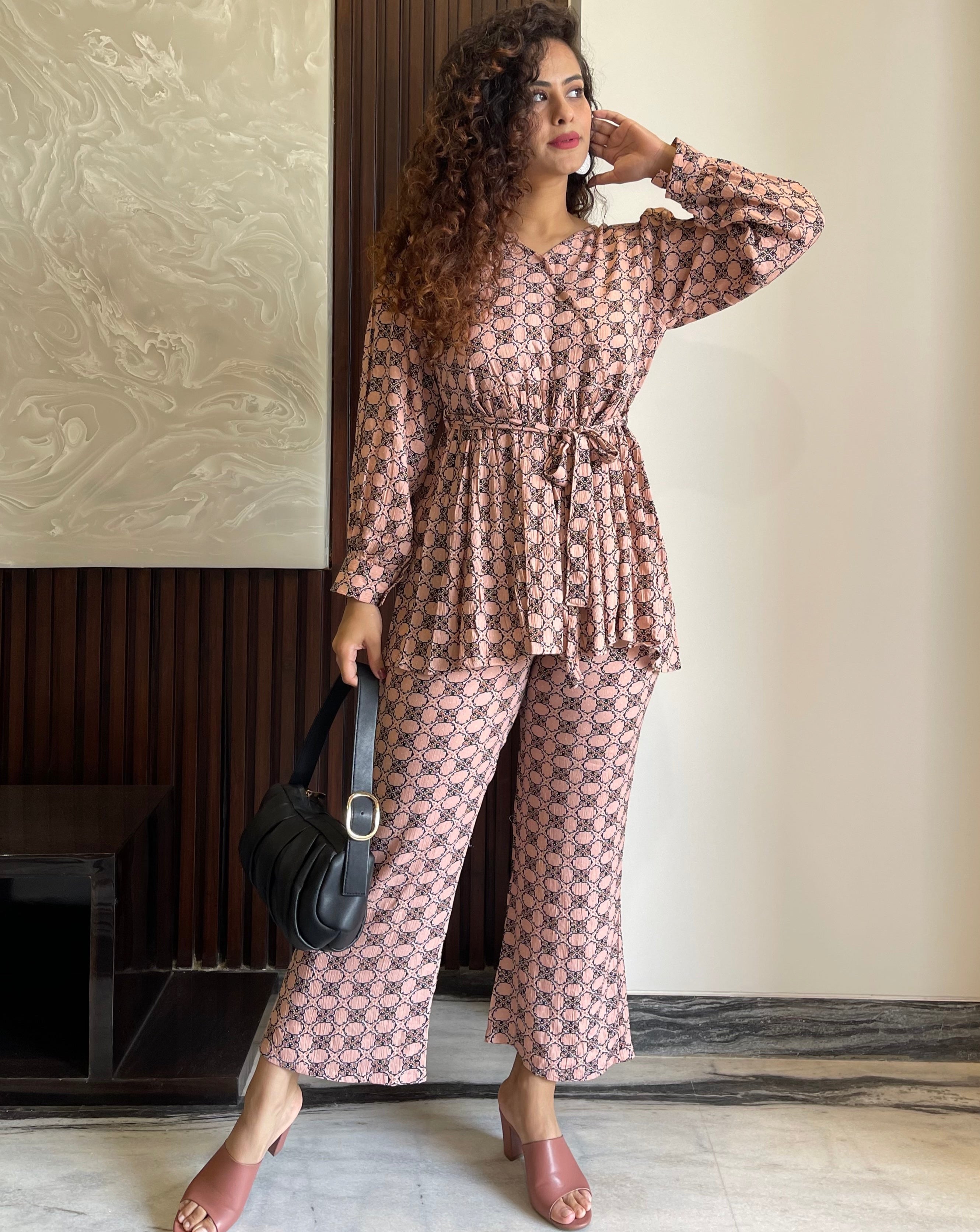 Breezy Beauty Pink Women's Matching Outfit Set - Casual Summer Loungewear for Home & Travel
