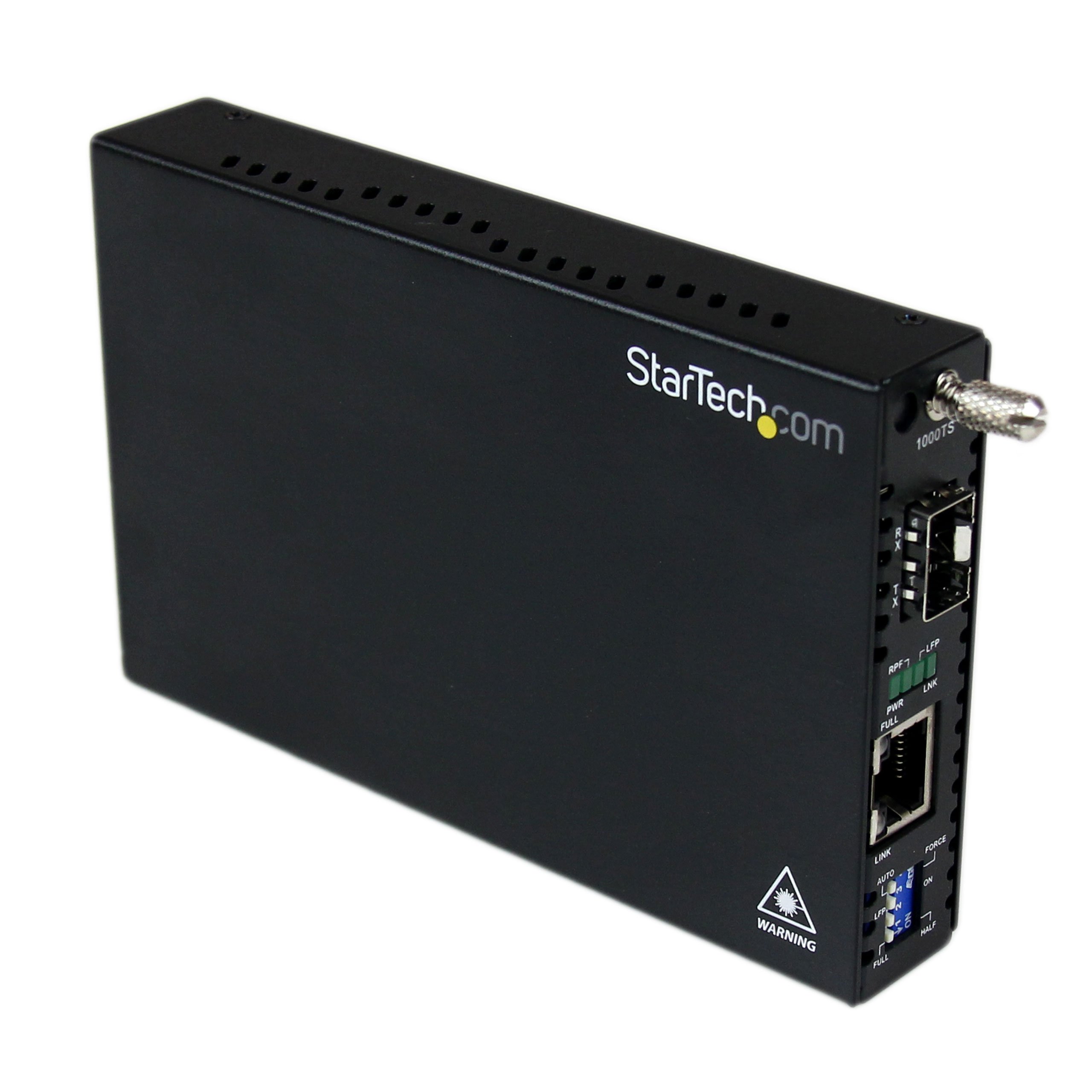 StarTech.com Gigabit Ethernet Fiber Media Converter with Open SFP Slot - Fiber to Ethernet Converter - 1000Mbps Network Adapter (ET91000SFP2) - Ideal for Office Networks, Data Centers & Industrial Applications