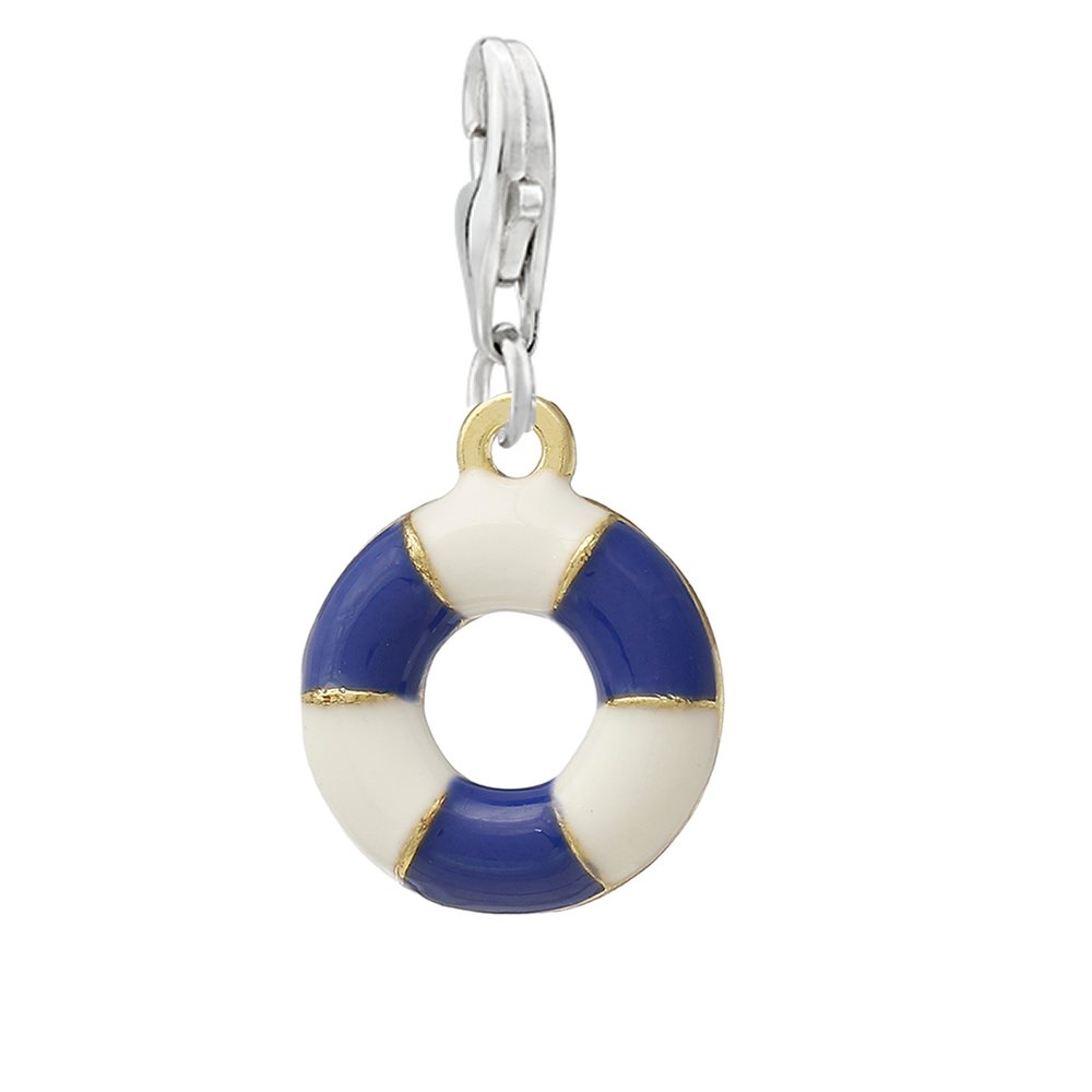 Sparkly Lifesaver Pendant Charm - Clip-On for Bracelets & Necklaces | Perfect for Beach, Pool, or Summer Fashion Accessories