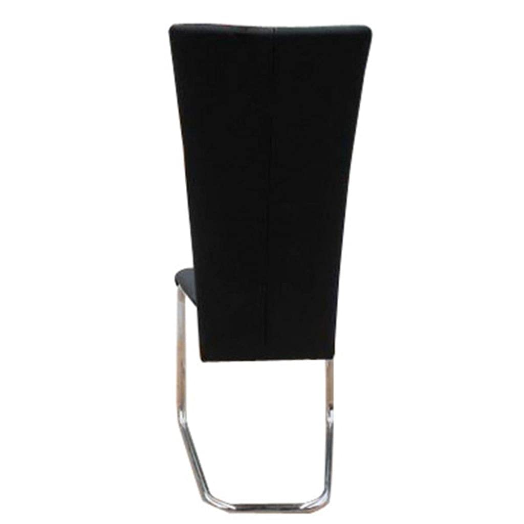 Modern High Back Dining Chairs Set of 2 - Black Faux Leather Upholstered Kitchen & Living Room Chairs - Perfect for Home, Office, and Restaurant Seating